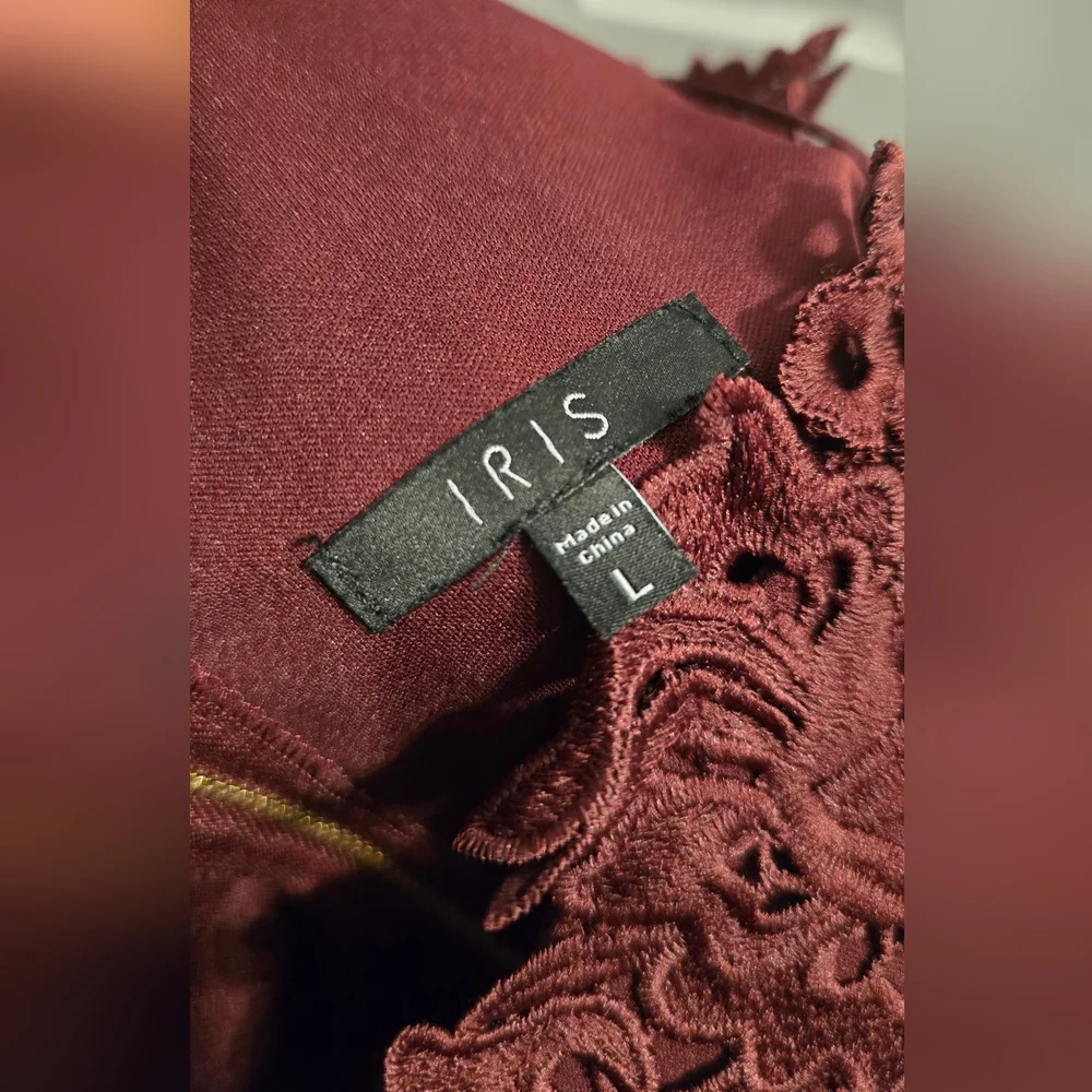 Iris Deep Burgundy Lace Jumpsuit - Picture 4 of 5